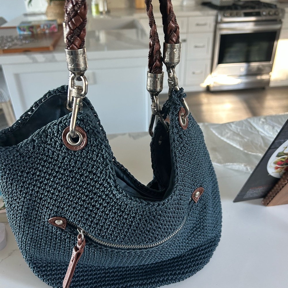 The Sak Teal Woven Shoulder Bag Brand New